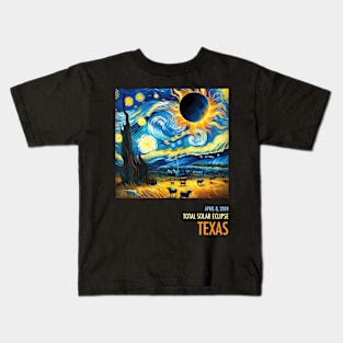 Total Solar Eclipse 2024 Texas Kids T-Shirt